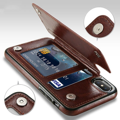 AUDI Leather Multi Card Holders Phone Cases For iPhone