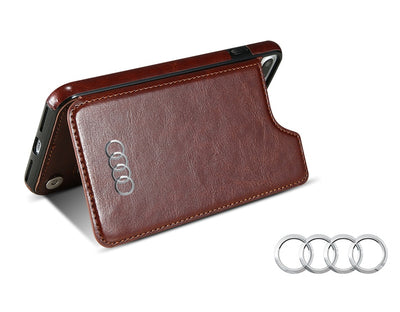 AUDI Leather Multi Card Holders Phone Cases For iPhone