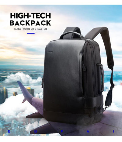 Leather Anti-Theft Luggage Backpack